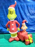 5.5' Gemmy Airblown Inflatable Christmas Dr. Seuss' Grinch W/ Max Gift Scene. Fixed Price $64.95.