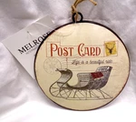 Melrose Large Disc 6" Christmas Ornament #68881 Post Card New Old Stock. Fixed Price $19.99.