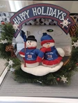 Nfl Ny Giants "happy Holidays" Snowmen Christmas Wreath. Fixed Price $40.00.