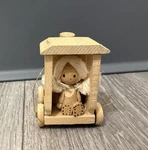Wooden Christmas Tree Ornament Natural Train Engine. Fixed Price $8.99.