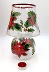 Vtg Celebration Poinsettia Candle Lamp Light Crackle Glass Holiday Christmas. Fixed Price $29.77.