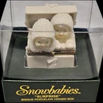 Snowbabies Surprise Bisque Porcelain Hinged Trinket Box #68846 1/2" Chips. Fixed Price $14.98.