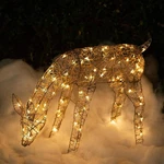 Alpine Corporation Grazing Rattan Reindeer Decoration With Warm White Lights, Ch. Fixed Price $467.35.
