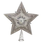 Kurt Adler 13.5-INCH Star Treetop With Ivory Pearls And Platinum Glass Glitter. Fixed Price $37.68.