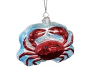 Kurt Adler Christmas Crab Blue Red Glass Ornament Noble Gem 4" Beach. Fixed Price $25.00.