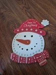 Holiday Style Snowman Countdown To Christmas Wall Door Hanging Red White 9X13 Ne. Fixed Price $5.00.