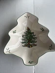 Spode Christmas Tree Shape Candy Snack Bowl Dish Ceramic 7"X 8", Excellent!. Fixed Price $15.50.