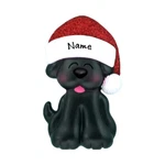 Personalized - Black Dog Ornament Christmas Puppy In Santa Hat 2021 Keepsake. Fixed Price $19.99.