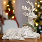 Ragon House Christmas Resting Reindeer W/ Wreath 6.5" Figurine. Fixed Price $18.00.