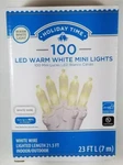 Holiday Time Warm White Mini Christmas Lights 100 Count 21.5 Ft Wire. Fixed Price $16.97.