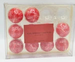 Pottery Barn Red Sphere Candles 10 Boxed Small Balls 3/8" Clear Wrap Holidays. Fixed Price $23.95.