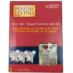 Holiday Living 10CT Star Shaped Snowman Light Set Indoor Outdoor Christmas Nos. Fixed Price $15.49.