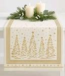 Park Smith Christmas Tree Table Runner 72" Ivory Gold Pbs Holiday Stars Decor. Fixed Price $23.79.