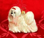 Ksa Joy To The World Glass Christmas Ornament Maltese Dog Made In Poland. Fixed Price $20.00.