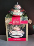 Vtg Hallmark Starship Christmas Lighted Santa & Reindeer 1990 Ornament New W/box. Fixed Price $13.99.