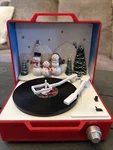 Holiday Time Animated Record Player 6" Lighted Musical Plays 3 Christmas Carols. Fixed Price $11.55.