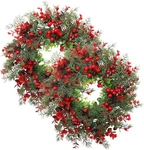2 Pack Artificial Cedar Garland With Red Berries, Spring Wreaths Vines Home. Fixed Price $26.89.