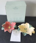 Partylite Poinsettia Pair Candle Holders/candy Dishes P8627U Perfect Condition!!. Fixed Price $17.95.