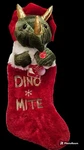 Mite Dinosaur Plush Christmas Stocking Animated 3 Songs Lights 21'' Nwt. Fixed Price $29.75.