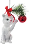 Kurt Adler Noble Gems White Christmas Cat Glass Ornament #NB1141. Fixed Price $22.99.