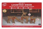 New Holiday Style Lighted Christmas Set 3 Reindeer Bambi Outdoor Yard Deco. Fixed Price $18.00.