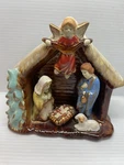 Kurt Adler Shiny Glazed Ceramic Nativity Holy Family Christmas Creche 5 Exc. Fixed Price $6.96.