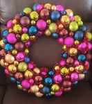 Rare Vickerman 22 In. Multi Colored Shiny & Matte Ball Wreath Beautiful. Fixed Price $45.00.