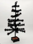 Bethany Black And Orange Feather Tree Halloween Wooden Base 24". Fixed Price $119.99.