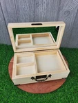 2014 Woodpile Fun! Hobby Lobby Unfinished Jewelry Box W/ Mirror & Trays New. Fixed Price $13.99.
