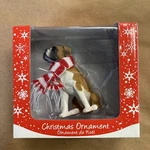 Boxer Dog Christmas Ornament Wrapped In Red & White Scarf Sandicast New. Fixed Price $16.99.