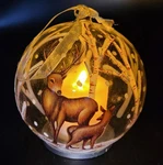 Luxury Lite Led Reindeer Christmas Ornament Flickering Flame Clear Glass Snow. Fixed Price $14.55.