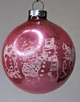 Vtg Pre Wwii Glass Pictured Mrs Ms Snowman Ball Christmas Ornament Corning Pink. Fixed Price $65.00.