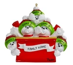 Personalized Polar Bears Toboggan - Family Of 5 Christmas Ornament Keepsake. Fixed Price $19.99.