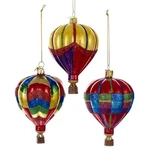 Kurt Adler Noble Gems Hot Air Balloon Glass Christmas Ornaments, (pack Of 3). Fixed Price $29.79.