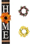 Wooden Welcome Home Porch Sign With Interchangeable Wreaths For Front Door, Vert. Fixed Price $54.99.