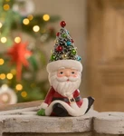 Bethany Lowe Christmas Retro Santa Seated W/ Bottlebrush Tree Hat TL2371. Fixed Price $35.99.