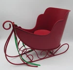 Vintage Metal Santa Sleigh Red Tabletop Display Centerpiece Christmas Decor!. Fixed Price $12.95.