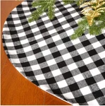 Holiday Time 48 Inch Round Christmas Tree Skirt Black & White Buffalo Plaid New. Fixed Price $21.30.