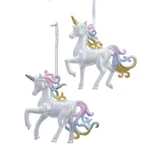 Kurt Adler Set Of 2 4IN Iridescent Pastel Rainbow Unicorn Acrylic Christmas O.... Fixed Price $24.78.