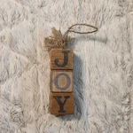 Joy Wooden Block Ornament With Bell Rustic Christmas Holiday Decor. Fixed Price $10.00.