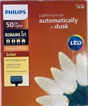 Philips 50 C6 Lights Warm White Solar Powered Automatically Dusk. Fixed Price $24.95.