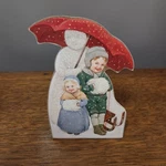 Bethany Lowe Christmas Winter Dummy Board Wood Victorian Snowman & Children 6"H. Fixed Price $16.35.