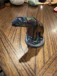 Beautiful Vtg Summit Iridescent Art Glass Polar Bear & Iceberg Figurine 4.5"H. Fixed Price $55.00.