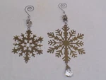 Snowflake Ornament Christmas Tree Holiday Set Lot Large Big Pair Metallic. Fixed Price $19.99.