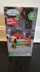Christmas Gemmy 4 Ft Wide Weiner Dog With Santa Hat Airblown Inflatable Nib. Fixed Price $43.00.