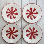 Hlc Fiestaware Peppermint Swirl Lunch Plates 9 Red And White - Set Of 4. Fixed Price $89.99.