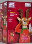 Christmas Gemmy 6.5 Ft Animated Led Shivering Reindeer Airblown Inflatable Nib. Fixed Price $209.99.