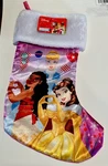 Disney 15" Christmas Stocking Princesses-cinderella Belle Moana Rapunzel 1049. Fixed Price $9.99.