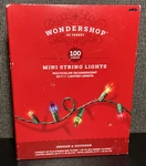 New Wondershop 100CT Multi-color Mini Incandescent Lights Green Wire 20' 7" Long. Fixed Price $13.99.