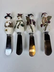 Debbie Mumm Snowman Cheese Spreaders Set Of Four Boston Warehouse Box. Fixed Price $14.05.